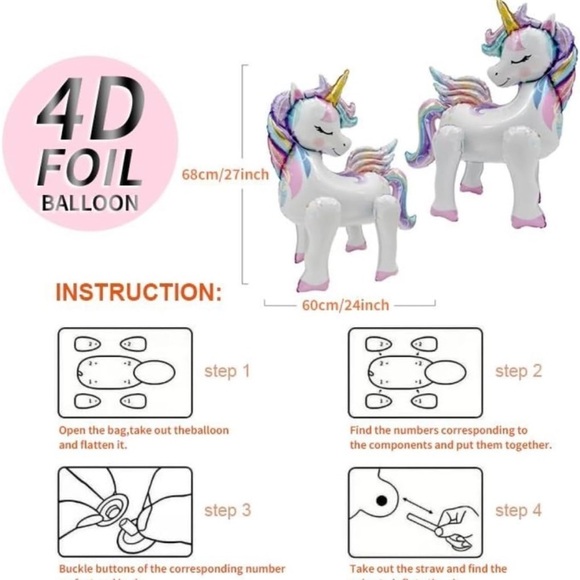 Brand New Unicorn Birthday Party Decorations Banner Balloons Tablecloth Toppers - Picture 4 of 16